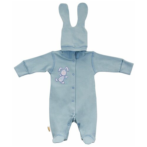 фото Комбинезон жёлтый кот 1130и-56 зайчик розовый