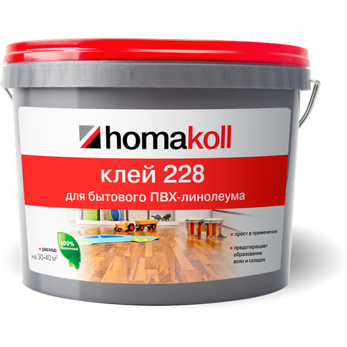 Клей Homakoll 228 (14 кг) для бытового линолеума морозостойкий () клей для бытового линолеума bostik smartbond lino