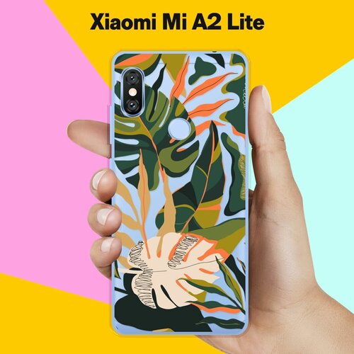 Силиконовый чехол на Xiaomi Mi A2 Lite Растения / для Сяоми Ми А2 Лайт пластиковый чехол кот рисунок черно белый на xiaomi mi a2 lite сяоми ми а2 лайт
