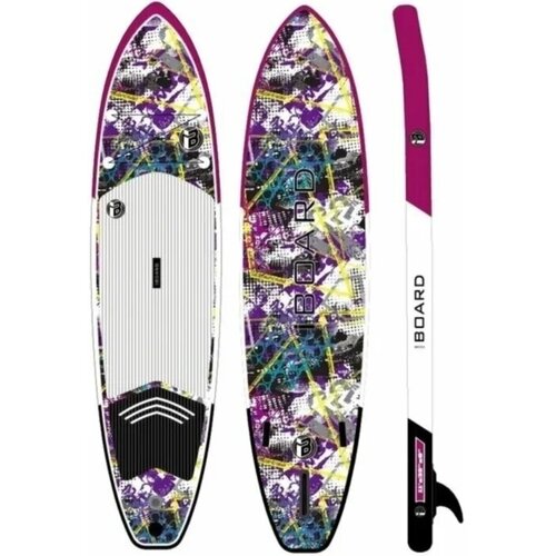 фото Надувная sup-доска iboard 11.0 purple c насосом, веслом и страховочным лишем