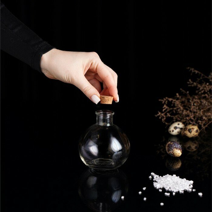 Емкость для специй, баночка с пробкой для соли и перца "Парфе" 220 мл, 9х9х10 см - фотография № 9