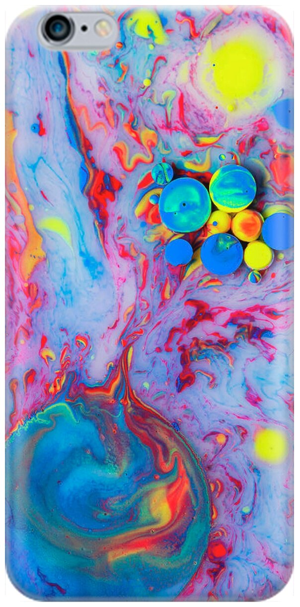 Силиконовый чехол на Apple iPhone 6s / 6 / Эпл Айфон 6 / 6с с рисунком "Серо-голубые краски"