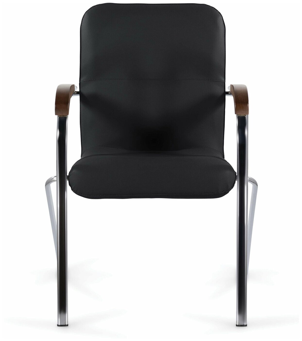 Компьютерное офисное кресло (стул) для приемных и переговорных Brabix Samba Cf-105 Box-2, хром, орех (D-8), черный, разобрано, 532761 - фотография № 4