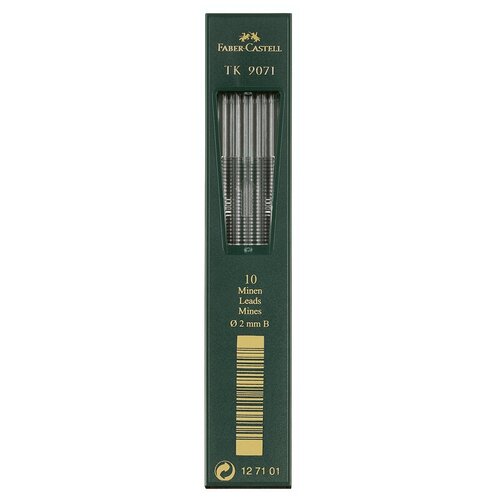 Faber-Castell Грифели для цанговых карандашей TK 9071, 2,0 мм, B, 10 шт.