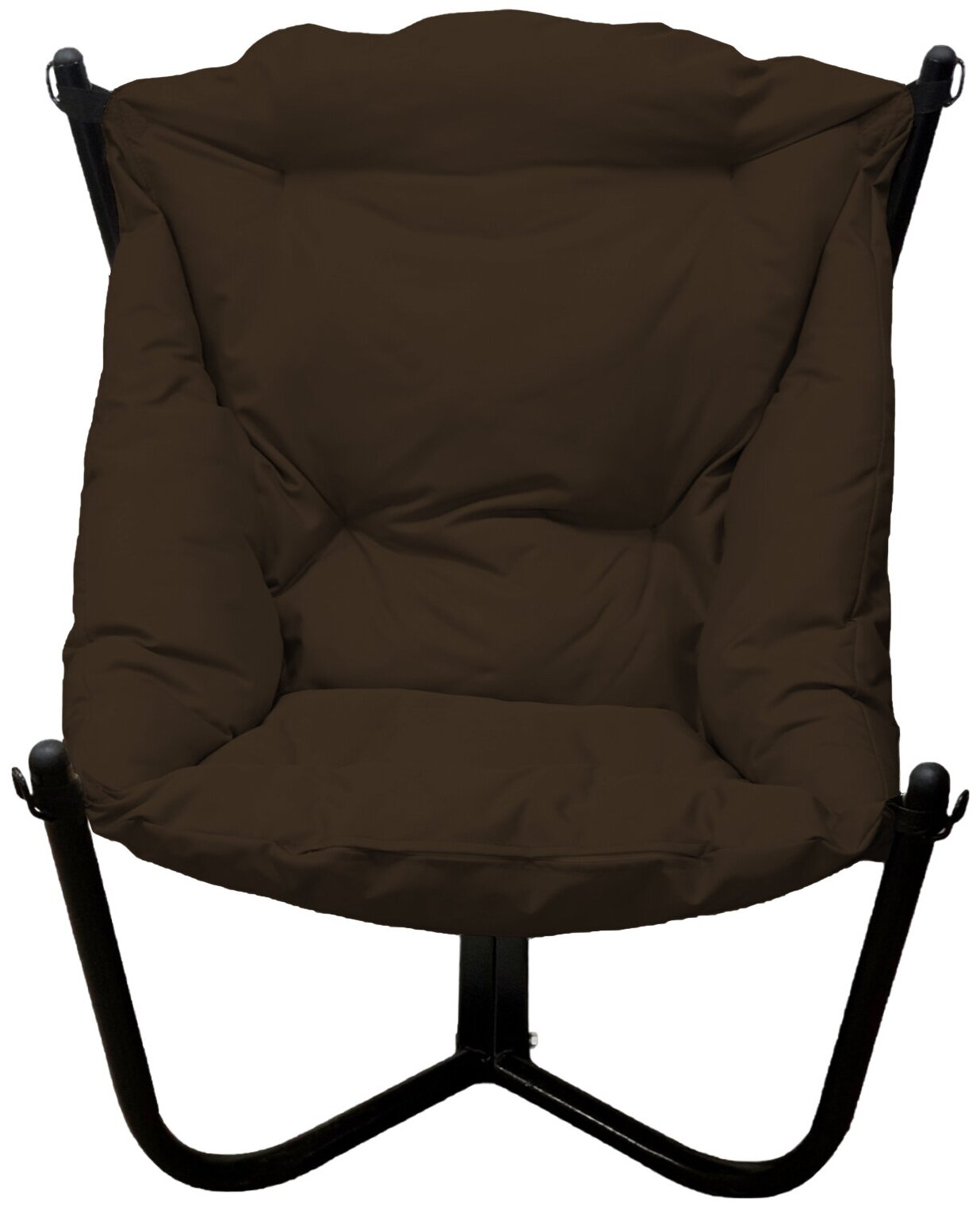 Кресло черное M-Group Чил 12360405, коричневая подушка - фотография № 2