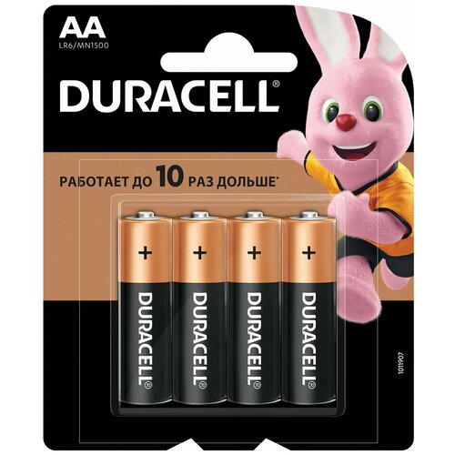 Батарейка DURACELL LR03 AAA блистер 4шт батарейка алкалиновая duracell basic lr3 тип ааа блистер 2 шт