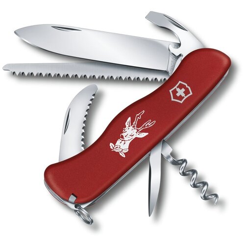 фото Нож перочинный victorinox hunter с фиксатором лезвия, красный