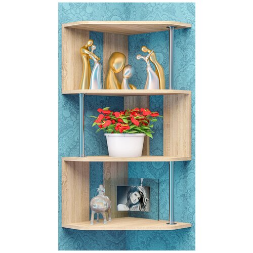 Полка навесная угловая А-11 45х45х100 см дуб сонома 3500₽