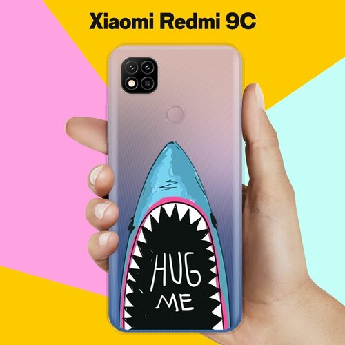 пластиковый чехол фон соты синие на xiaomi redmi 9c сяоми редми 9c Силиконовый чехол Акула на Xiaomi Redmi 9C
