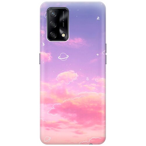 фото Силиконовый чехол на oppo a74 / оппо а74 с принтом "розовое небо и космос" re:pa