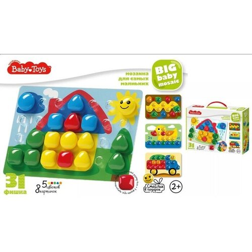 Мозаика для самых маленьких Baby Toys «Домик», 5 цветов, 31 элемент ТероПром 9036751