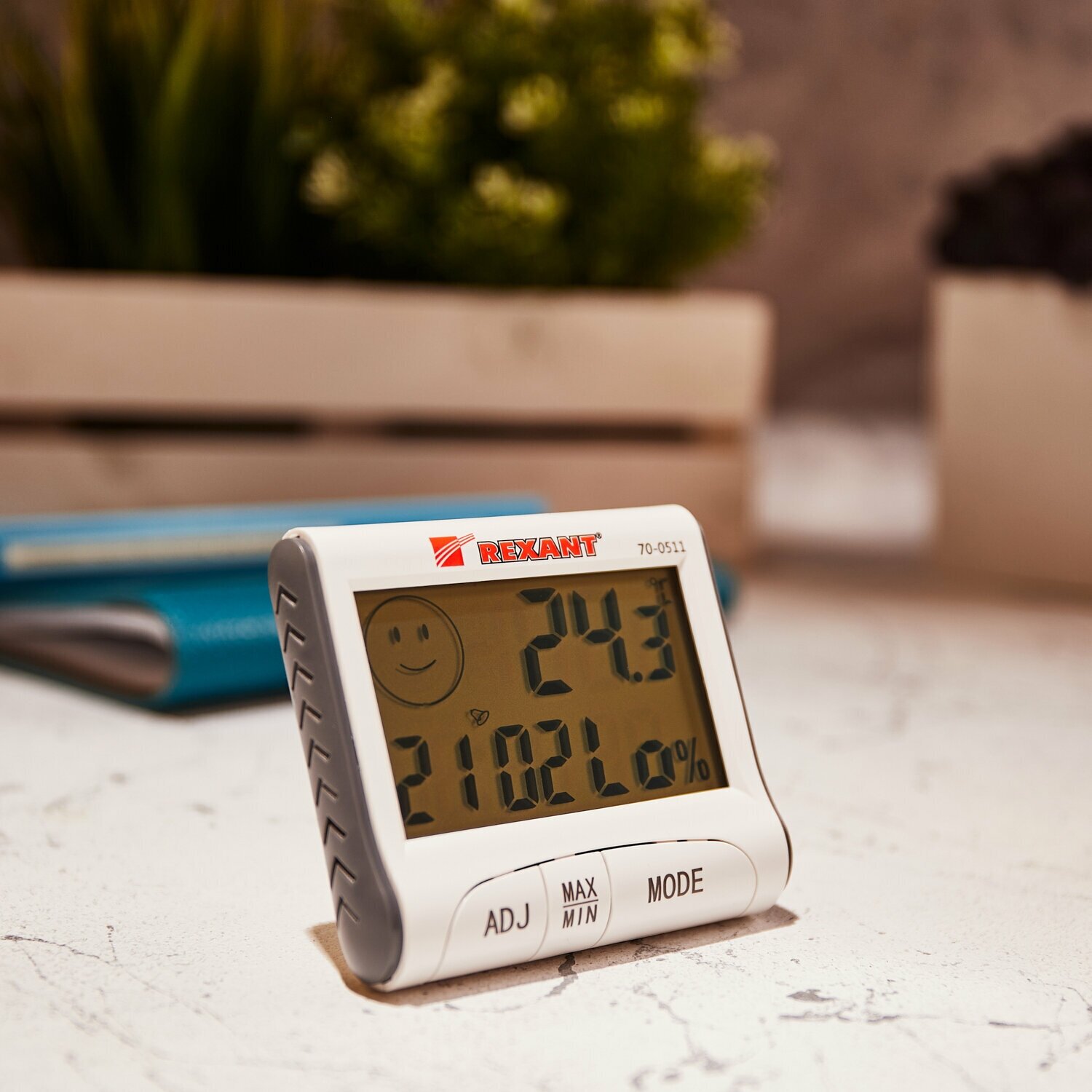 Гигрометр, комнатный термометр с часами, датчик температуры и влажности