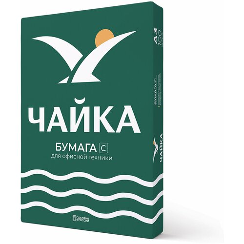 Бумага офисная большого формата (297х420), А3, 80 г/м2, 500 л, марка С, чайка, 143% (CIE)