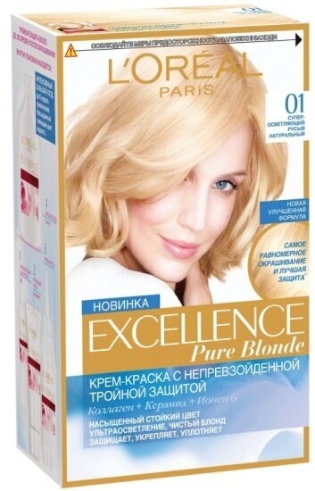 Крем-краска для волос L'oreal Paris L'OREAL Excellence тон 01 Суперосветляющий русый натуральный