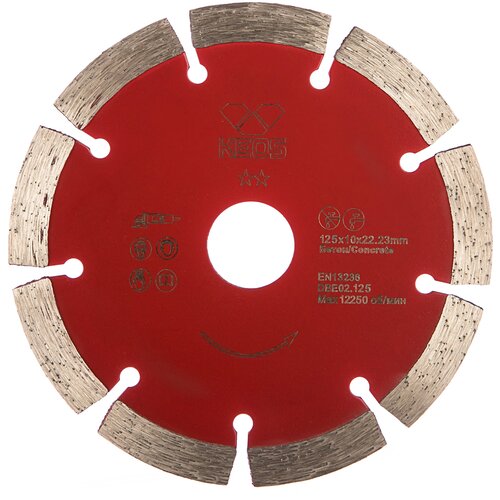 Диск алмазный сегментный 125х222 мм KEOS DBE02125 15543583 1179₽