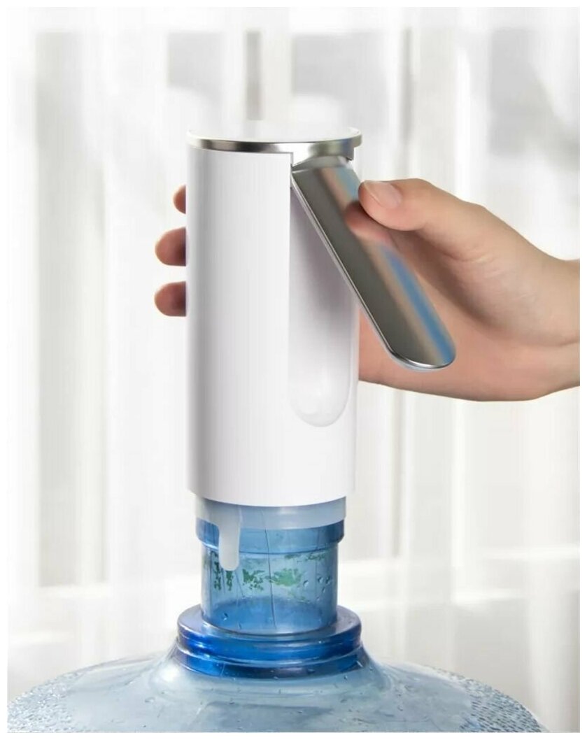 Помпа для воды электрическая YenvQee X102 (складная, с одной сенсорной кнопкой пуска) / Диспенсер для воды с LED дисплеем, серый - фотография № 7