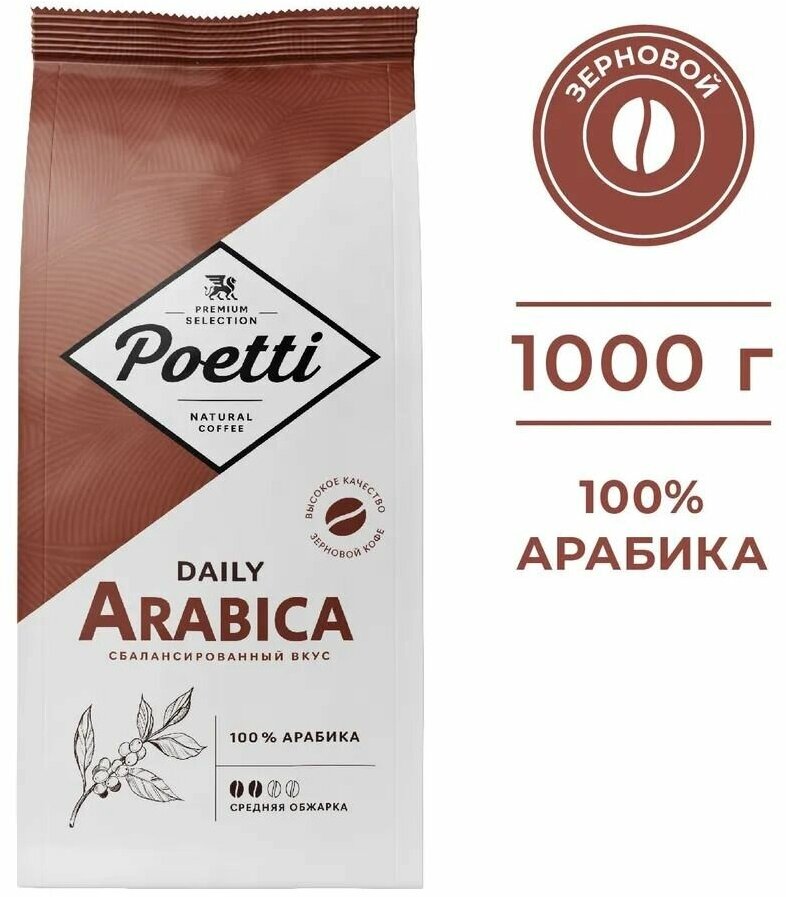 Кофе в зернах Poetti «Arabica» 1 кг, арабика 100%. 622726 - фотография № 11