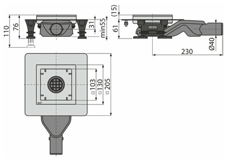 Трап сливной ALCAPLAST APV11 - фотография № 2