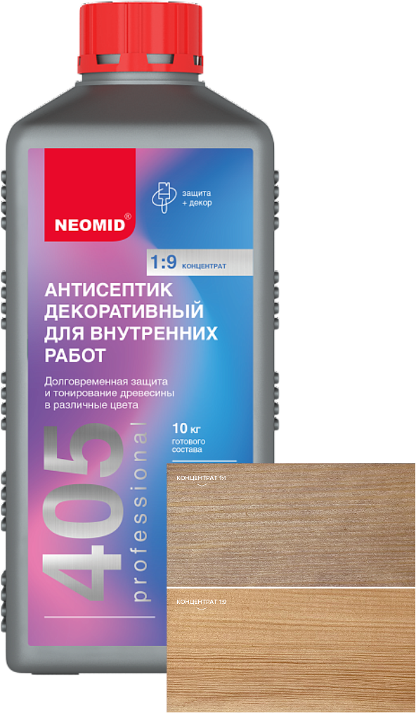 Декоративный антисептик NEOMID 405 (1 кг.) для внутренних работ (кешью)