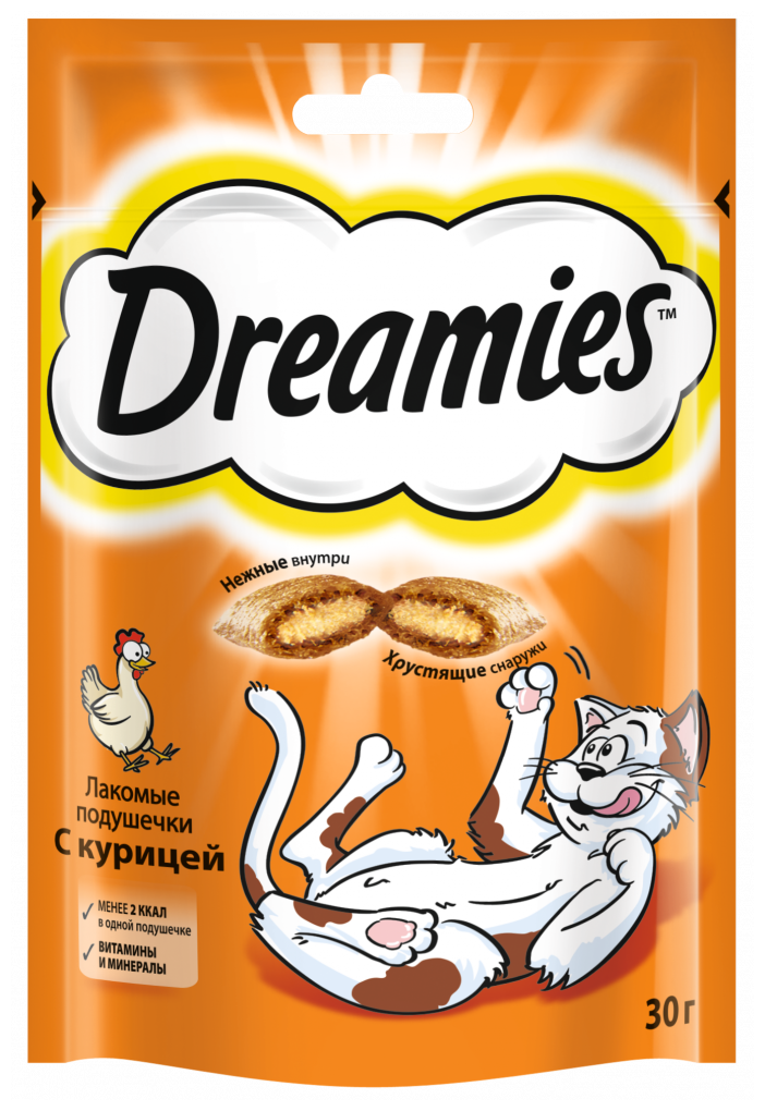 Лакомство Dreamies для кошек, курица, 140 г Dreamies . - фотография № 1
