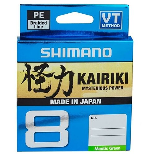 фото Леска плетёная shimano kairiki 8 pe 150 м зеленая 0.100 мм 6.5 кг