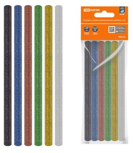 Tdm Клеевые стержни универсальные цветные с блестками 11 мм x 100 мм Алмаз SQ1024-0519