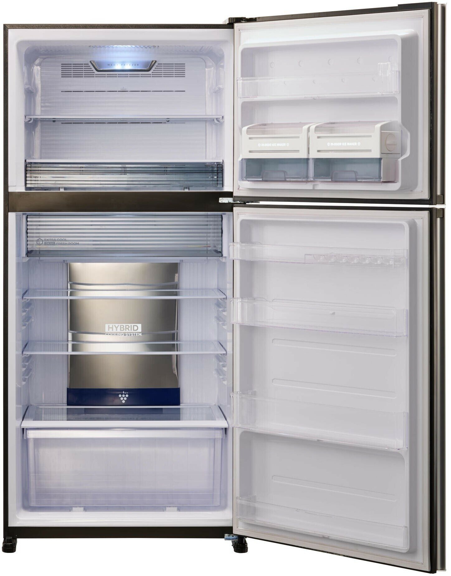 Холодильник с верхней морозильной камерой Широкий Sharp - фото №12