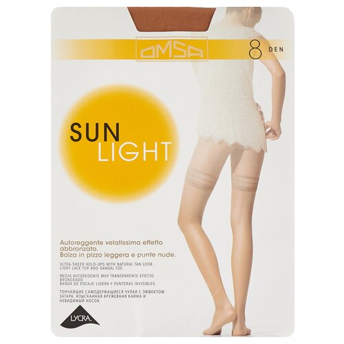 Чулки Omsa Sun Light, 8 den, размер 4, бежевый