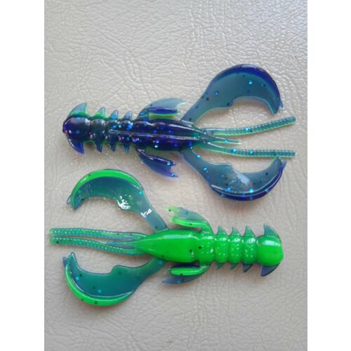 Силиконовая приманка Рак (Yabby) 80 мм, Фиолетово-зеленый (Violet Lime) 5 шт. уп.