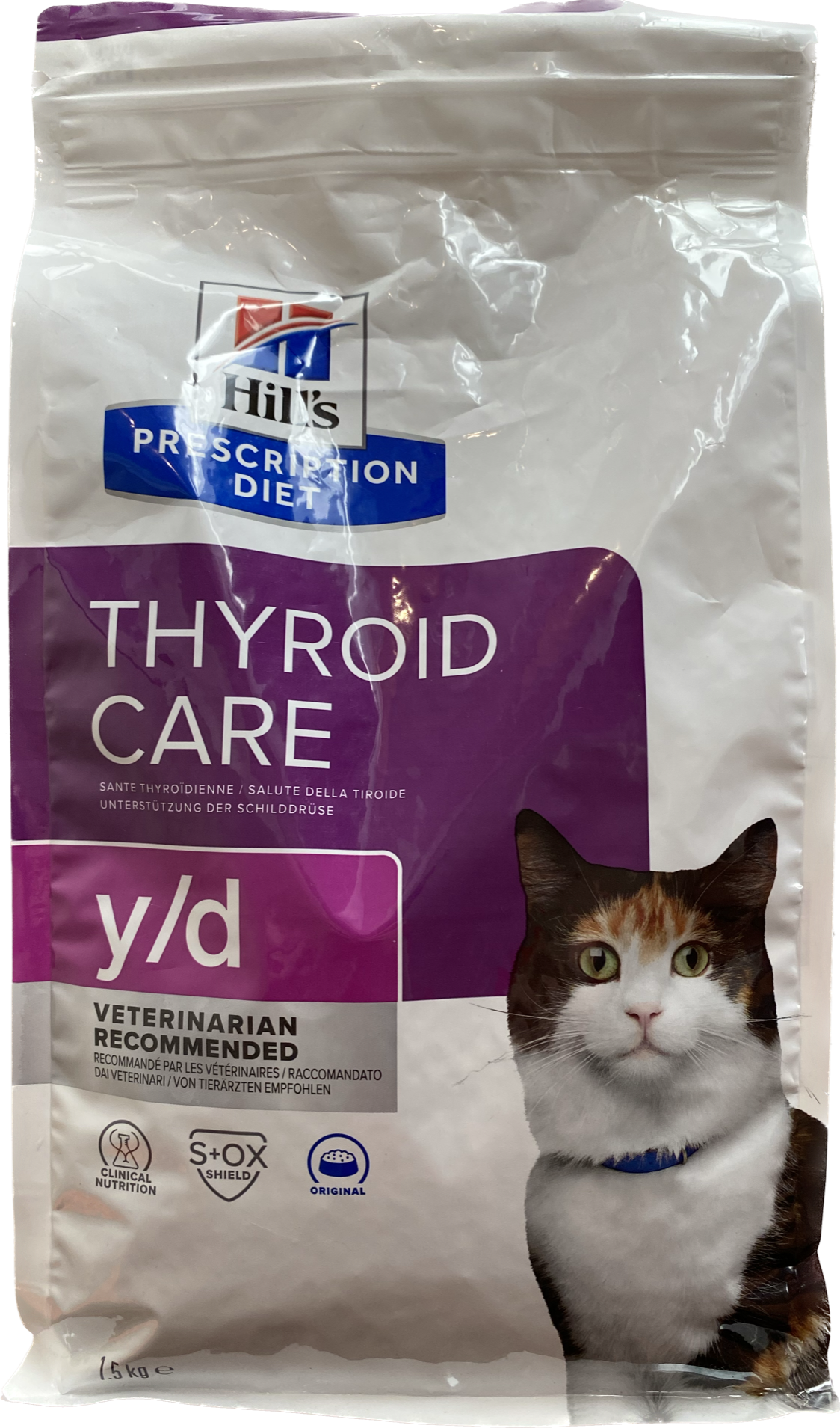 Сухой диетический корм для кошек Hill's y/d Prescription Diet Thyroid Care при заболеваниях щитовидной железы, 1,5 кг