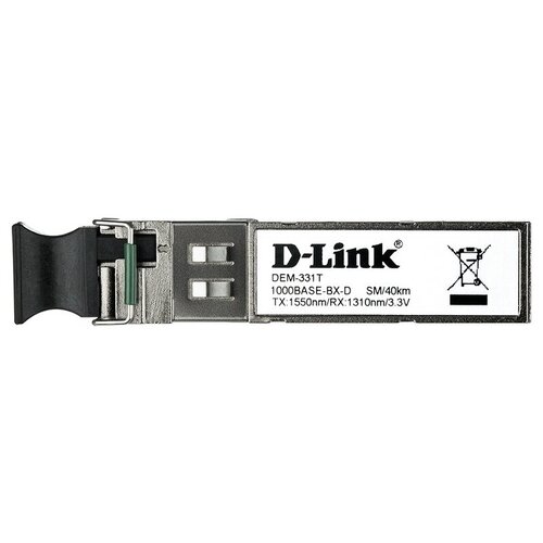 SFP трансивер D-Link DEM-331T/40KM d link 220t 20km a1a wdm sfp трансивер с 1 портом 100base bx d tx 1550 нм rx 1310 нм для одномодового оптического кабеля до 20 км