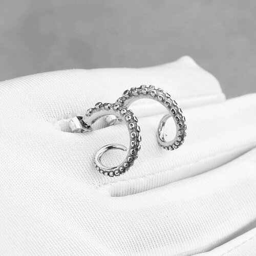 Серьги пусеты, размер 19 мм, серебристый