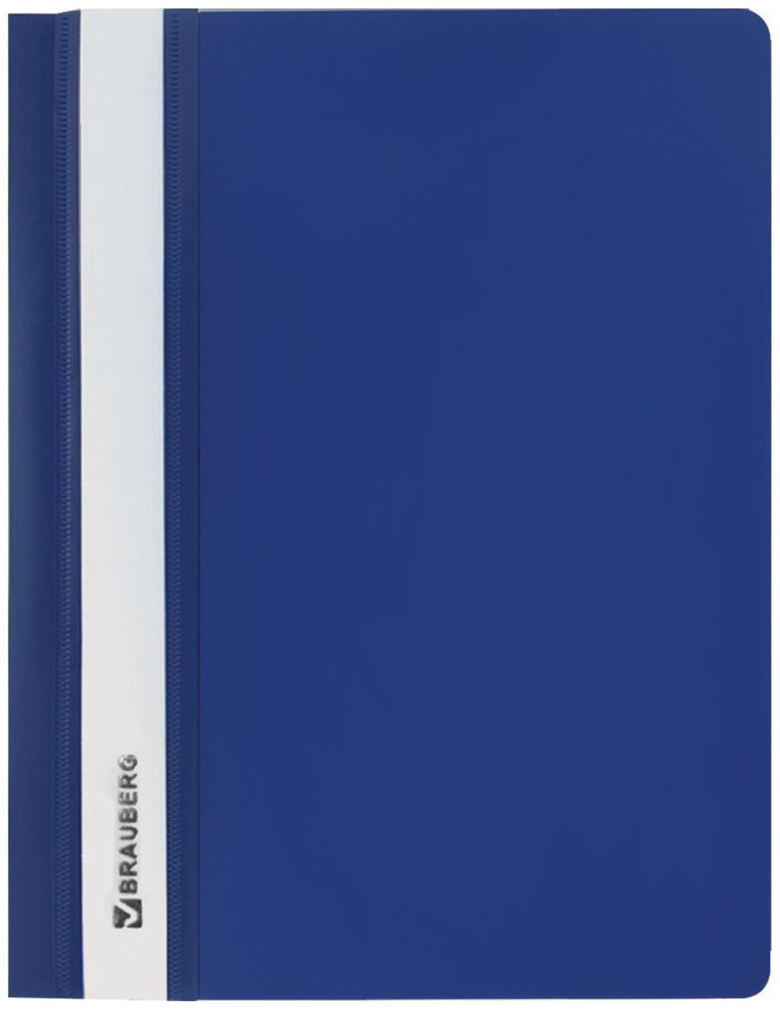 Скоросшиватель пластиковый малого формата (160х228мм), А5, BRAUBERG, 130/180 мкм, синий, 224801