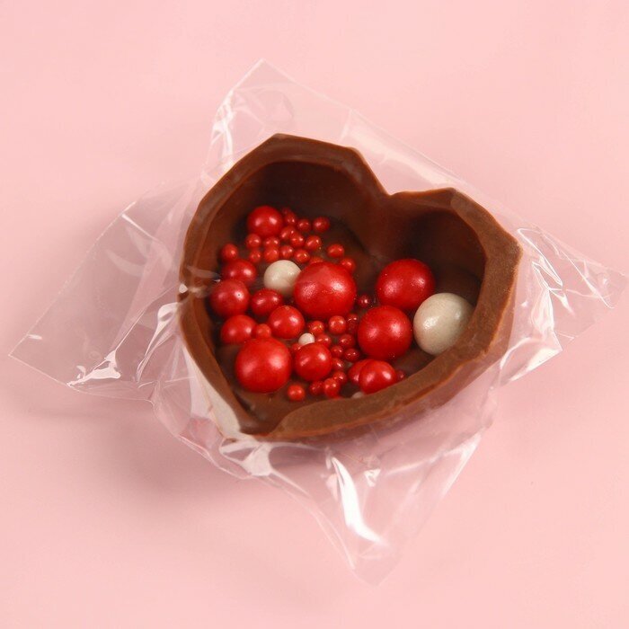 Шоколадное сердце с посыпкой «Таю от любви», 32 г. - фотография № 4