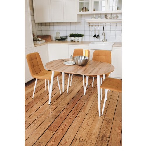 Стол обеденный раздвижной 80Vs кухонный лофт круглый мебель для кухни