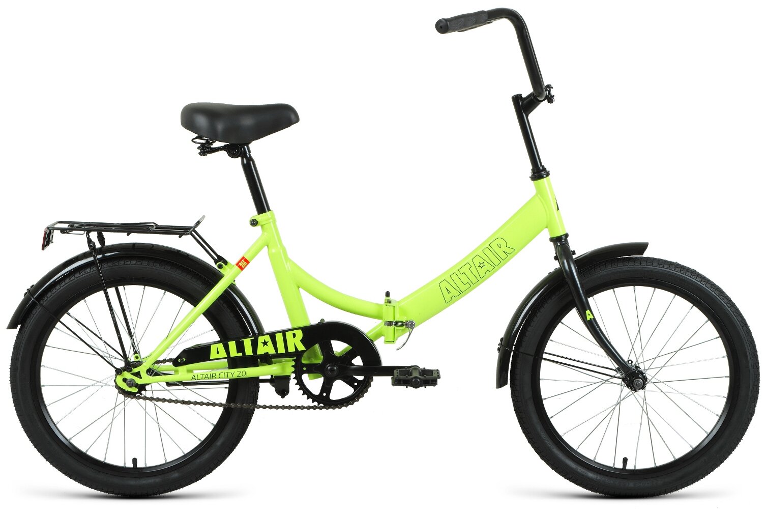 Городской велосипед ALTAIR City 20 (2021) ярко-зеленый/черный 14" (требует финальной сборки)