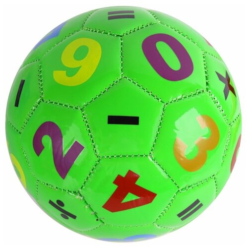 фото Мяч футбольный "цифры", 1-слойный, пвх, 100г, размер 2, салатовый, диметр 15см джамбо тойз