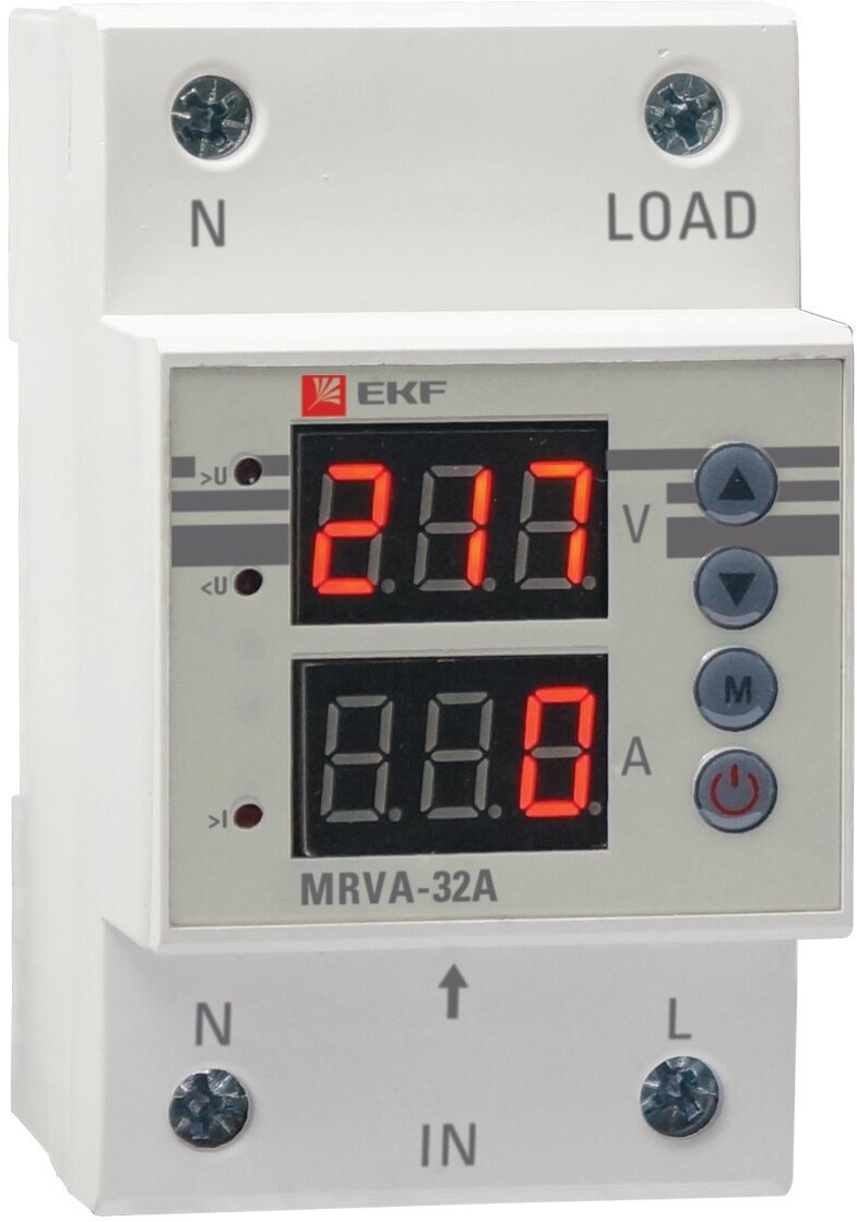 Реле напряжения и тока с дисплеем MRVA 32A EKF