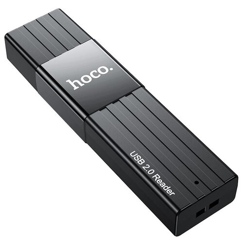 Переходник HOCO HB20 Mindful, USB - TF/SD, черный, (USB 2:0 - 480 Мбит/с)