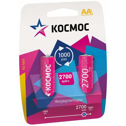 Аккумулятор Космос R6 NI-MH 2700 mAh 2BL KOCR6NIMH2700MAH2BL 16160360