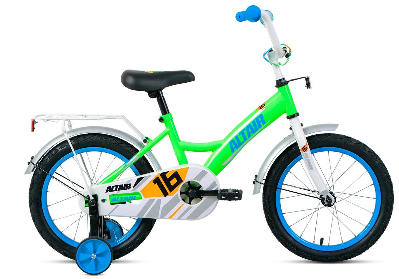 Велосипед ALTAIR KIDS 16 (16" 1 ск.) 2020-2021, ярко-зеленый/синий, 1BKT1K1C1003