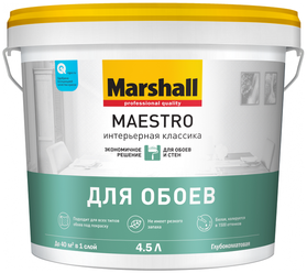Краска стирол-акрилатная Marshall Maestro Интерьерная классика глубокоматовая белый 4.5 л