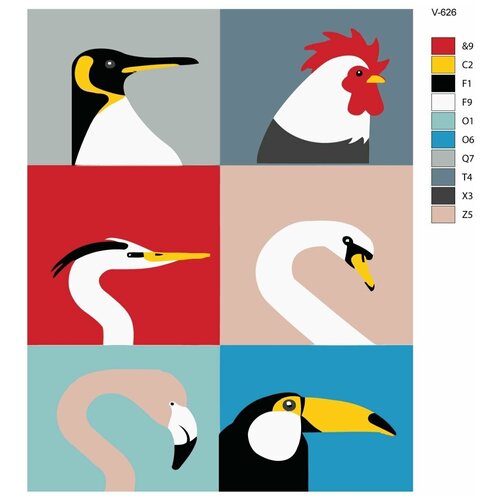 Картина по номерам V-626 Птицы арт, 70x90 см