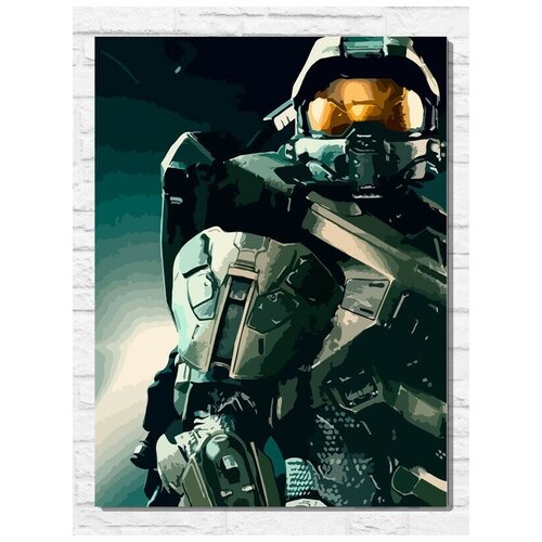Картина по номерам на холсте игра Halo The Master Chief Collection (PS, Xbox, PC, Switch) - 11061 В 30x40