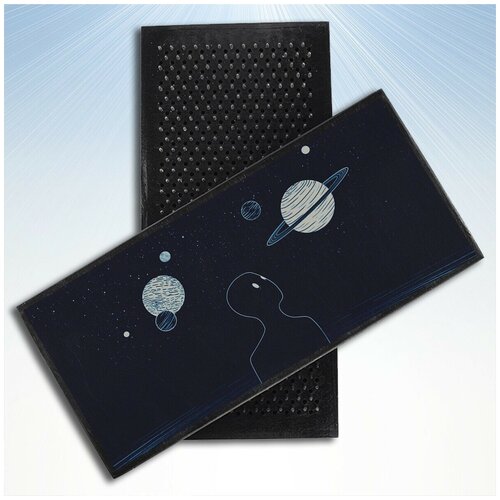 фото Доска садху для йоги с гвоздями, уф печать фэнтези психоделика эстетика космос - 3464 шаг 10мм woodart