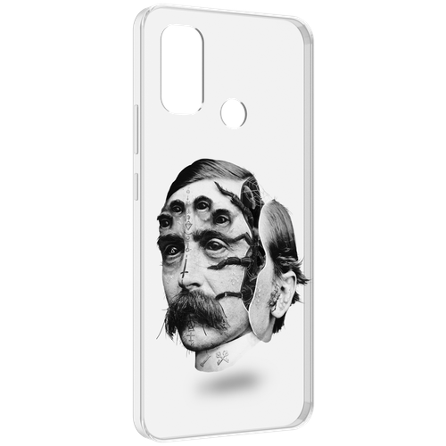 Чехол MyPads страшное лицо мужчины для UleFone Note 10P / Note 10 задняя-панель-накладка-бампер