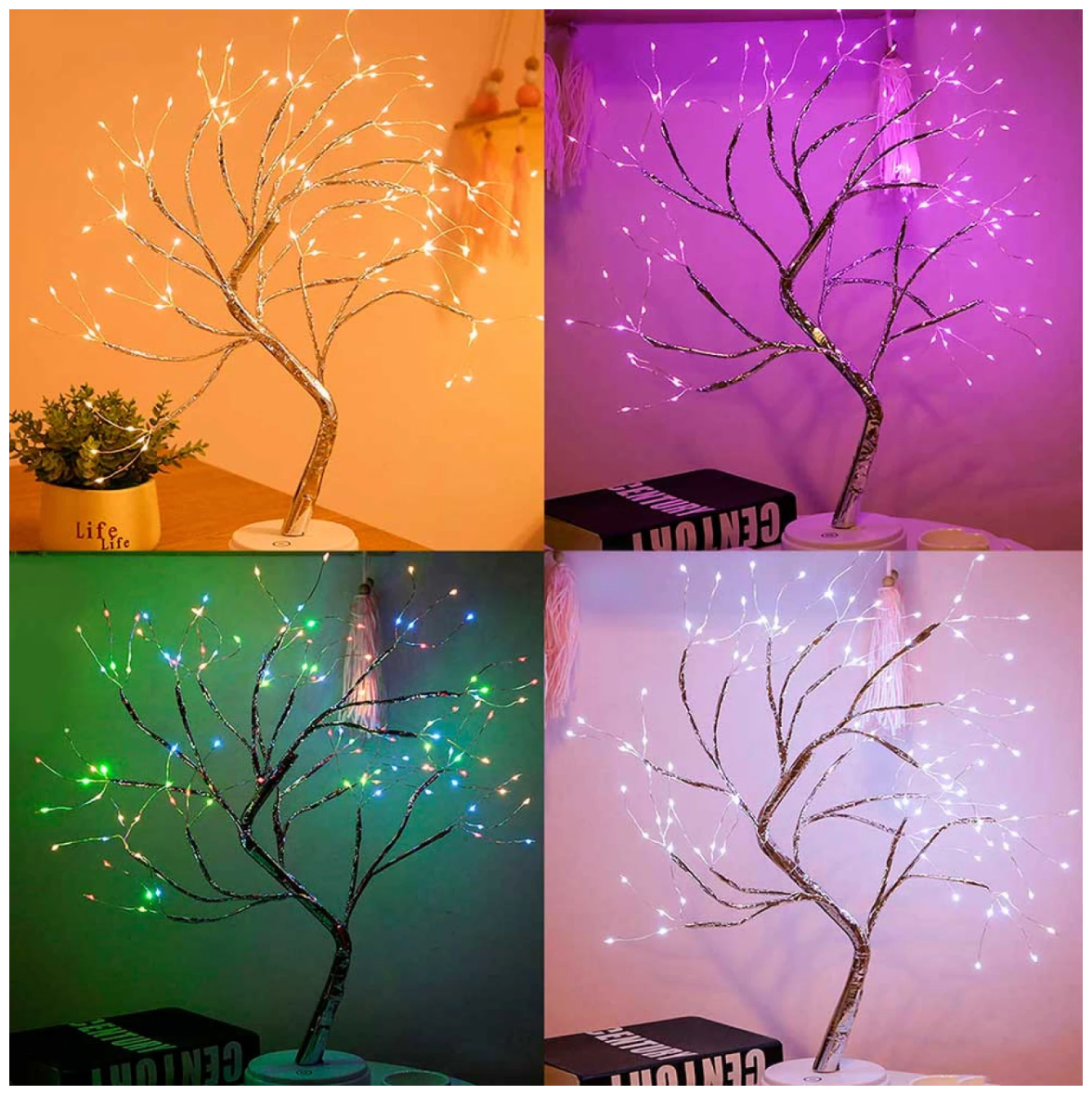 Светодиодное дерево-светильник "Бонсай" 50 см 38 шт. ламп- LED постоянное свечение 220 В свечение теплое белое