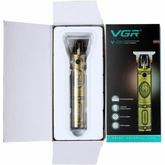 Триммер VGR V-085/для стрижки волос, бороды и усов/Professional trimmer/золотистый