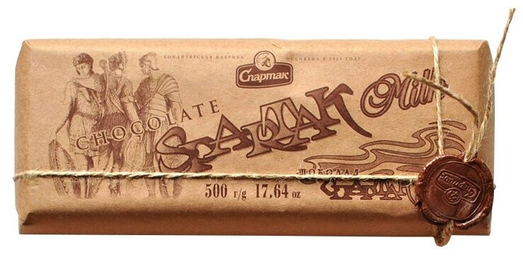 Шоколод молочный "спартак", 500 гр.