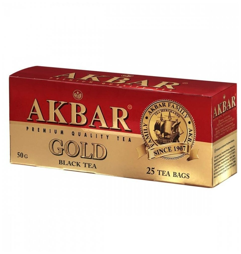 Чай черный Akbar Gold, в пакетиках, 2 г × 25 шт. - фотография № 5